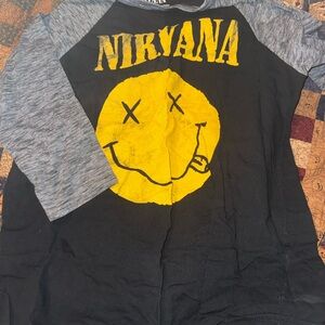 NIRVANA Black Tee with Yellow Logo